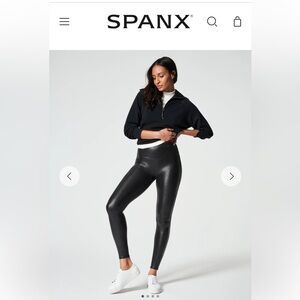 Spanx black faux leather leggings